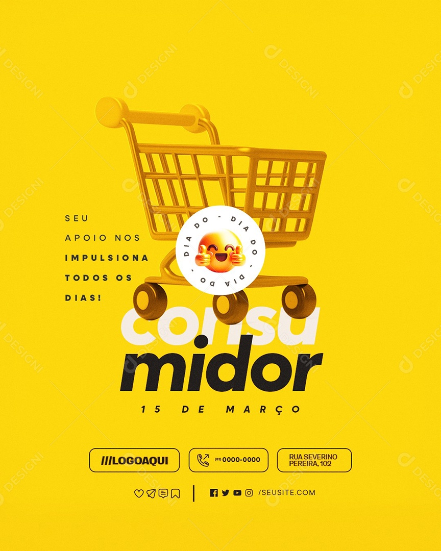 Dia do Consumidor 15 de Março Seu Apoio Social Media PSD Editável