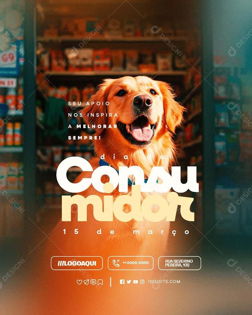 Dia do Consumidor 15 de Março Pet Shop Social Media PSD Editável