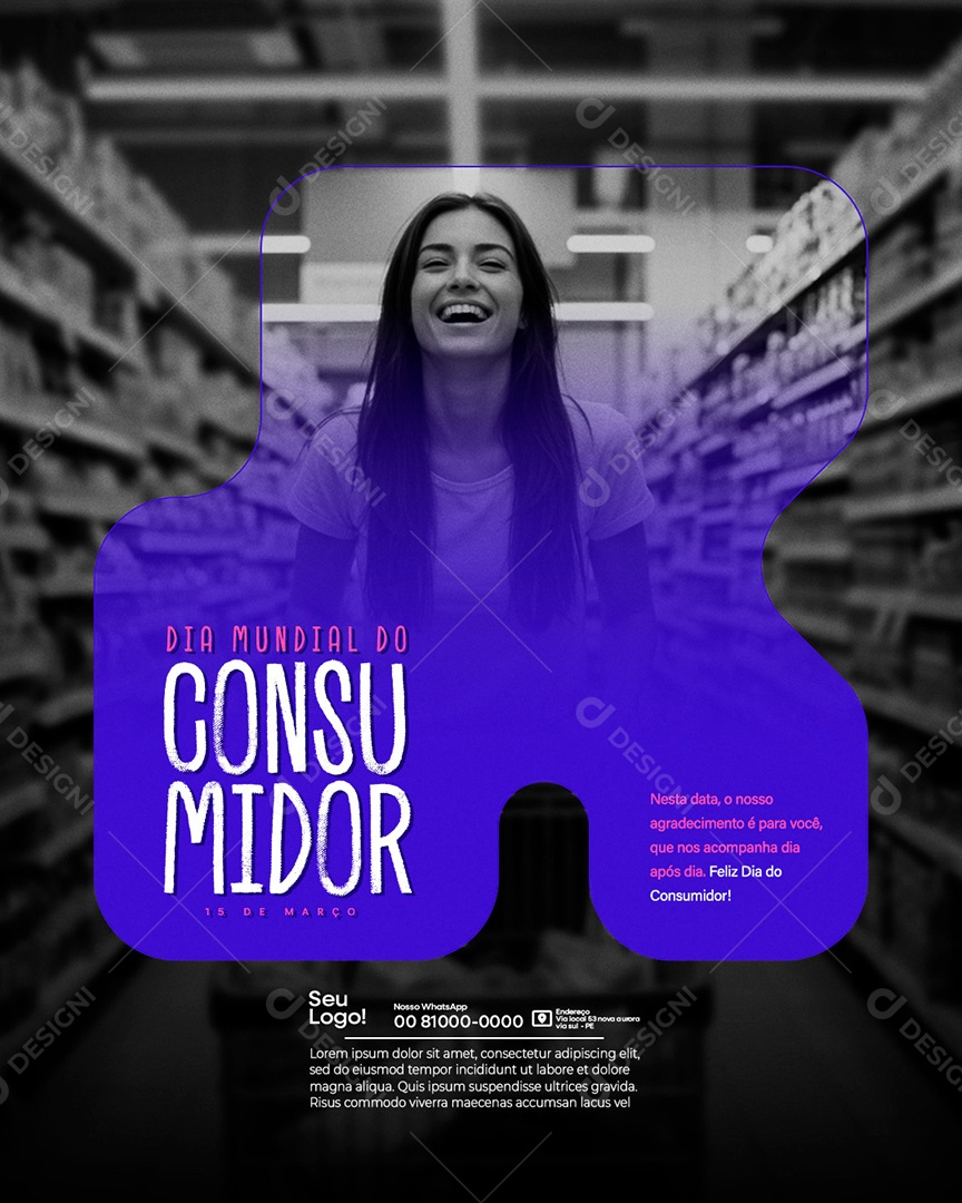 Flyer Dia do Consumidor 15 de Março Social Media PSD Editável
