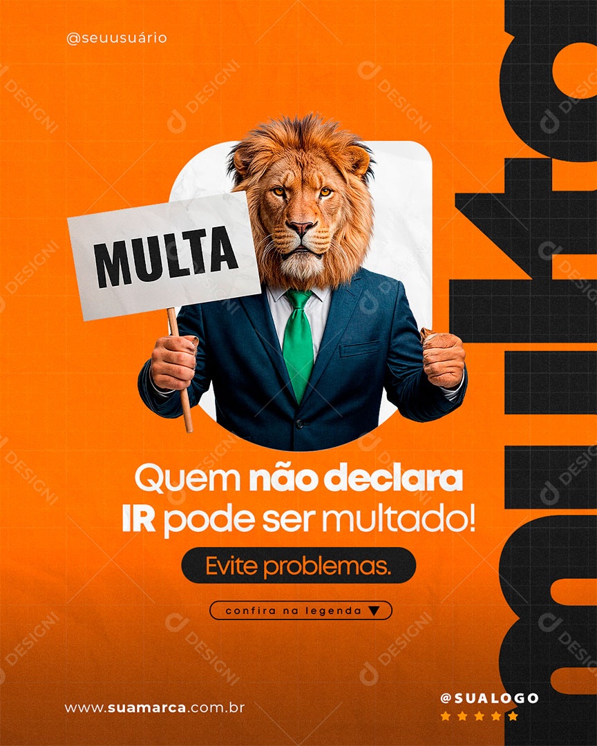 Contabilidade Quem não Declara Pode Ser Multado Social Media PSD Editável