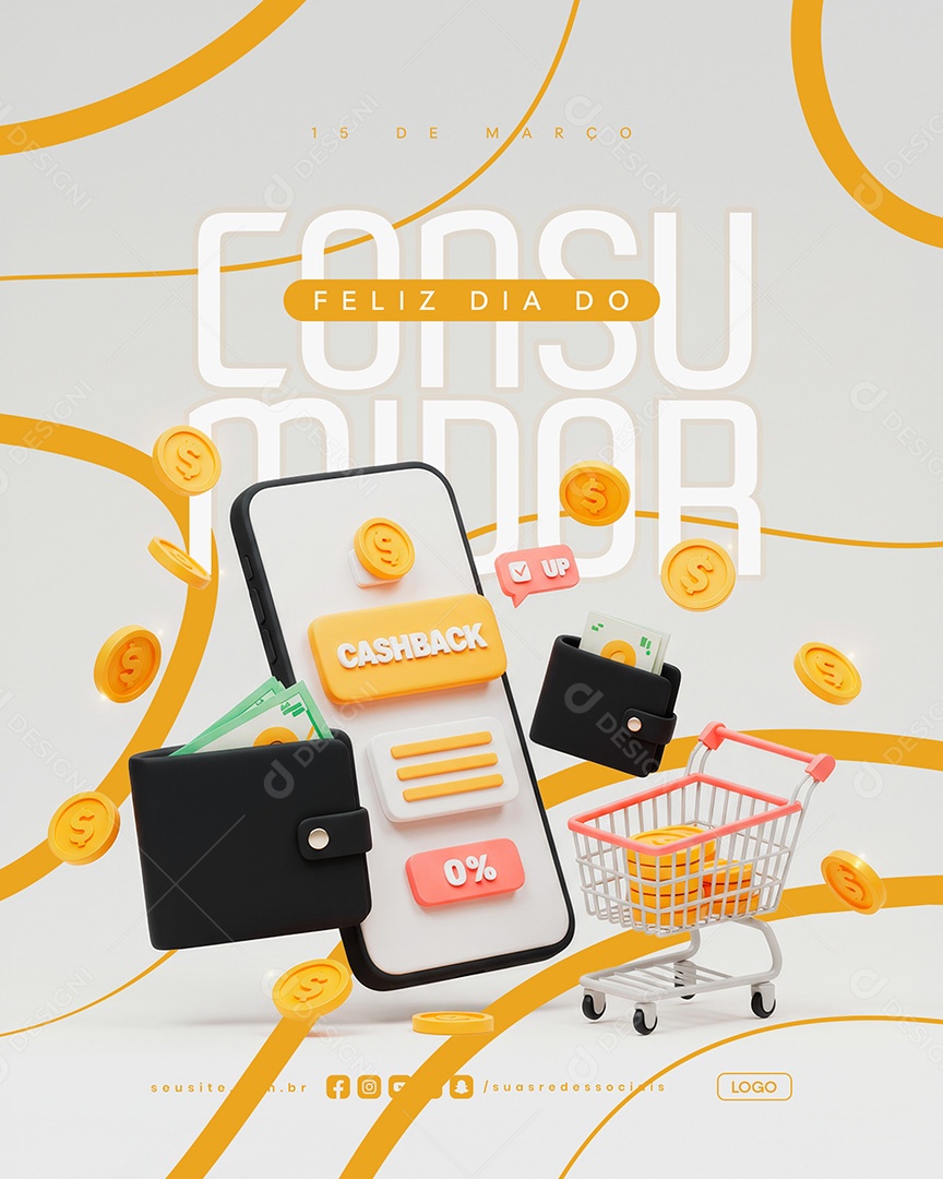 Feliz Dia do Consumidor 15 de Março Social Media PSD Editável
