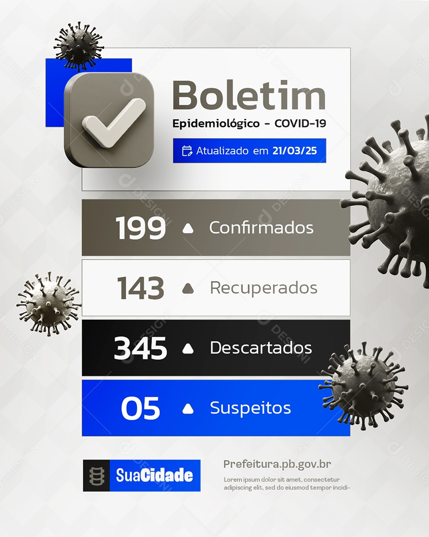 Covid-19 Boletim Epidemiológico Social Media PSD Editável