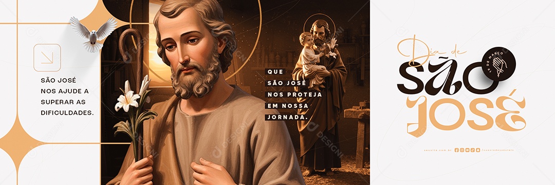 Carrossel Dia de São José 19 de Março Social Media PSD Editável