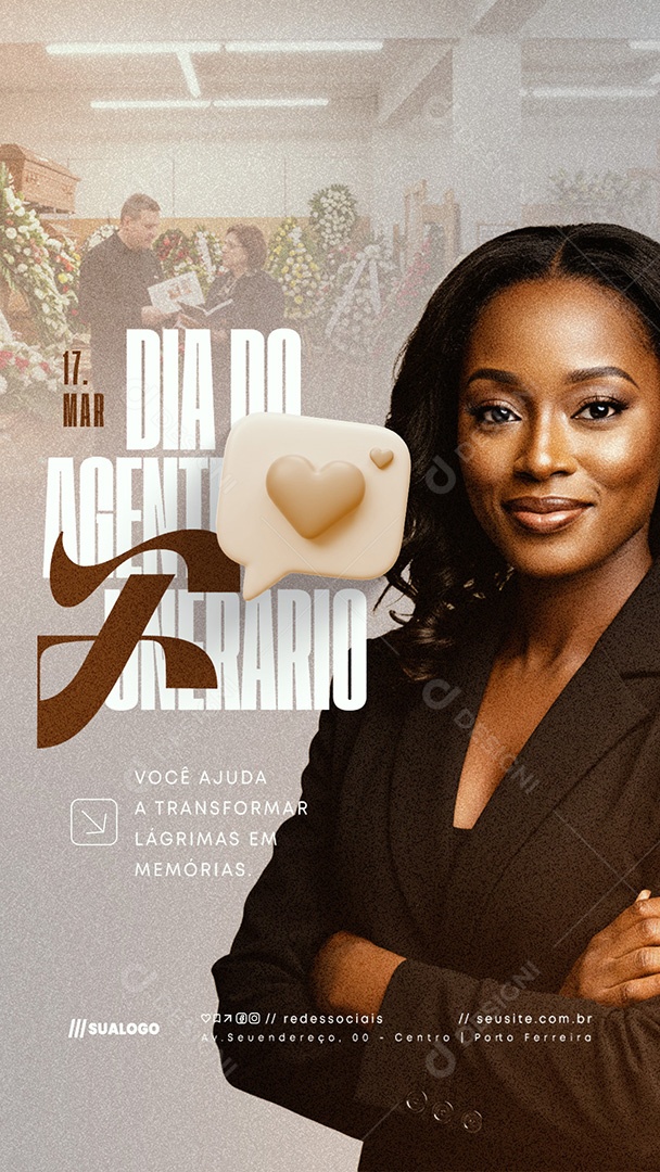 Story Dia do Agente Funerário 17 de Março Você Ajuda a Transformar Social Media PSD Editável