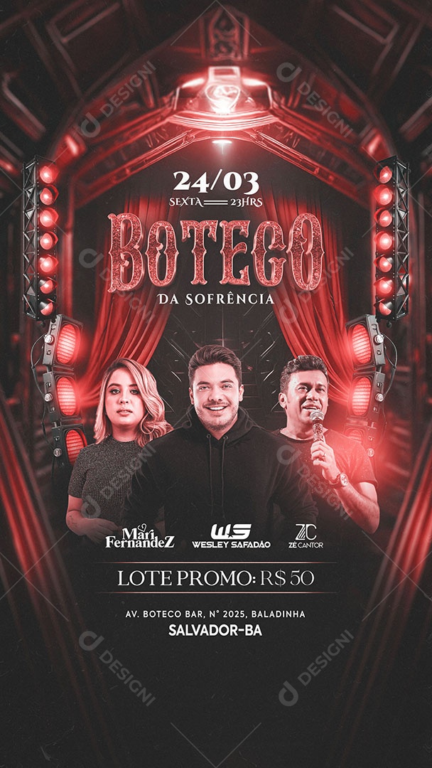 Flyer Boteco Da Sofrência Social Media Story PSD editável