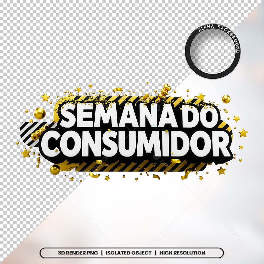 Semana Do Consumidor Selo 3D para Composição PSD