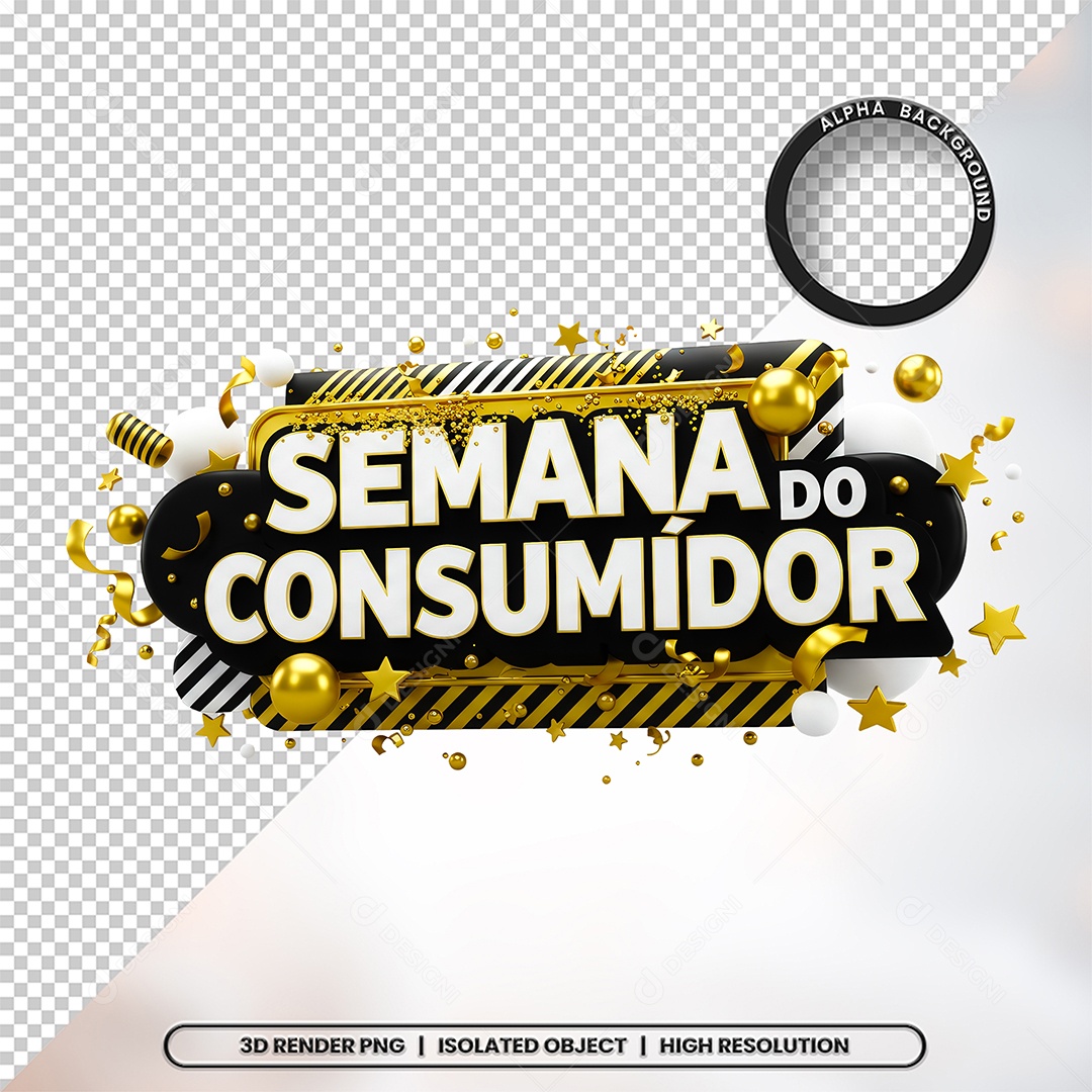 Semana Do Consumidor Selo 3D para Composição PSD