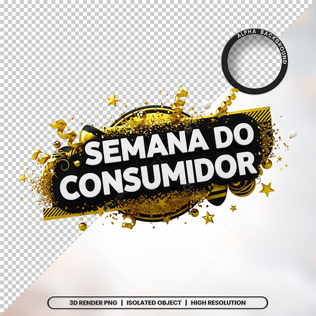 Semana Do Consumidor Selo 3D para Composição PSD
