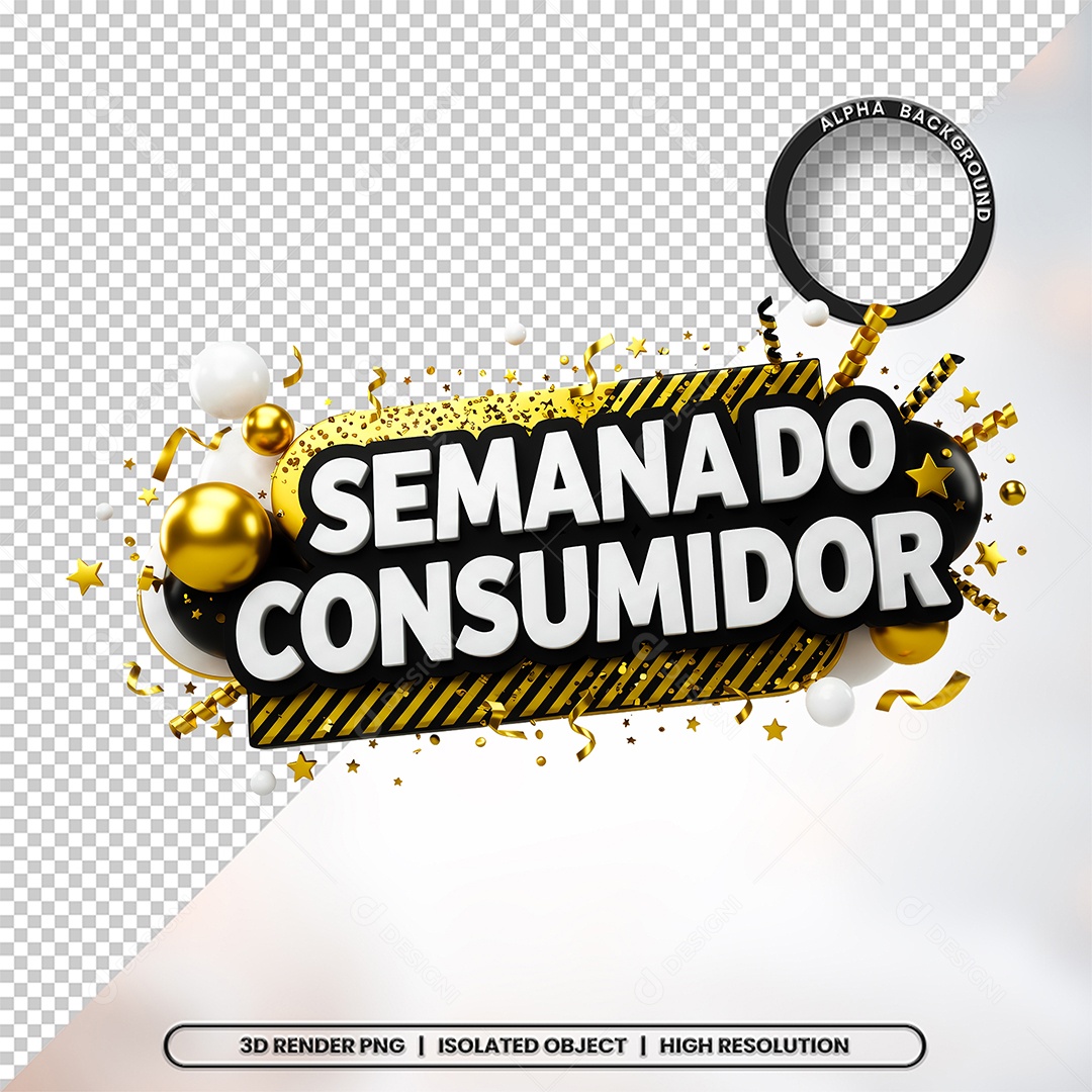 Semana Do Consumidor Selo 3D para Composição PSD