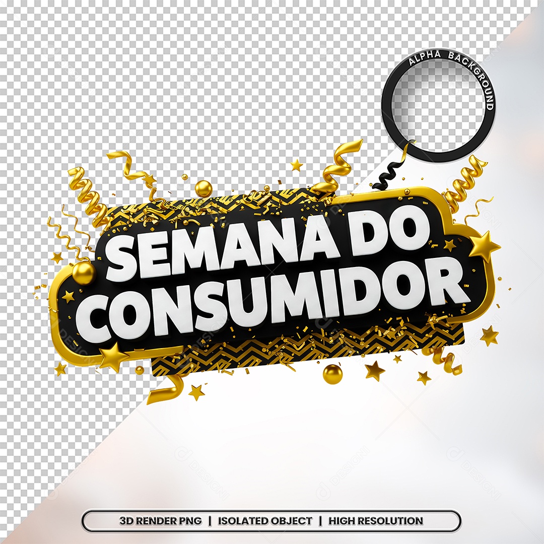 Semana Do Consumidor Selo 3D para Composição PSD