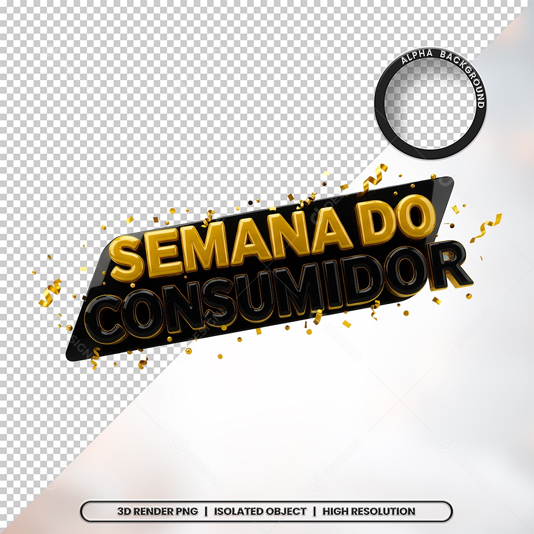 Semana Do Consumidor Selo 3D para Composição PSD