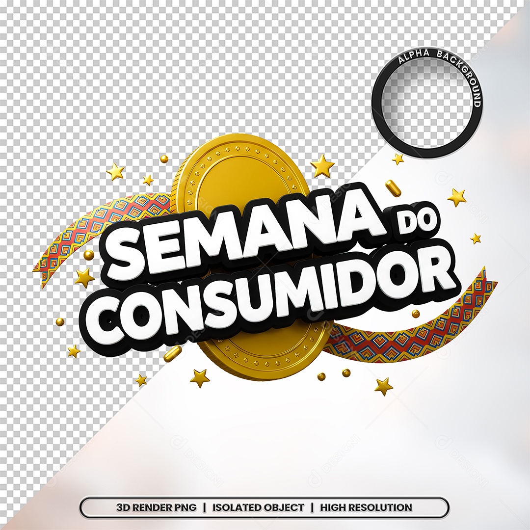 Semana Do Consumidor Selo 3D para Composição PSD