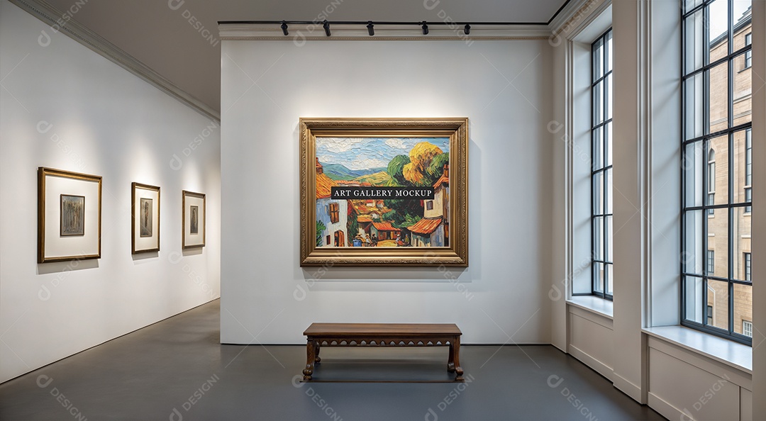 Mockup Galeria de Arte PSD Editável