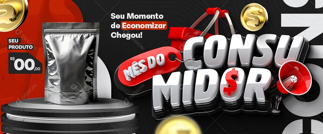 Banner Mês do Consumidor Social Media PSD Editável