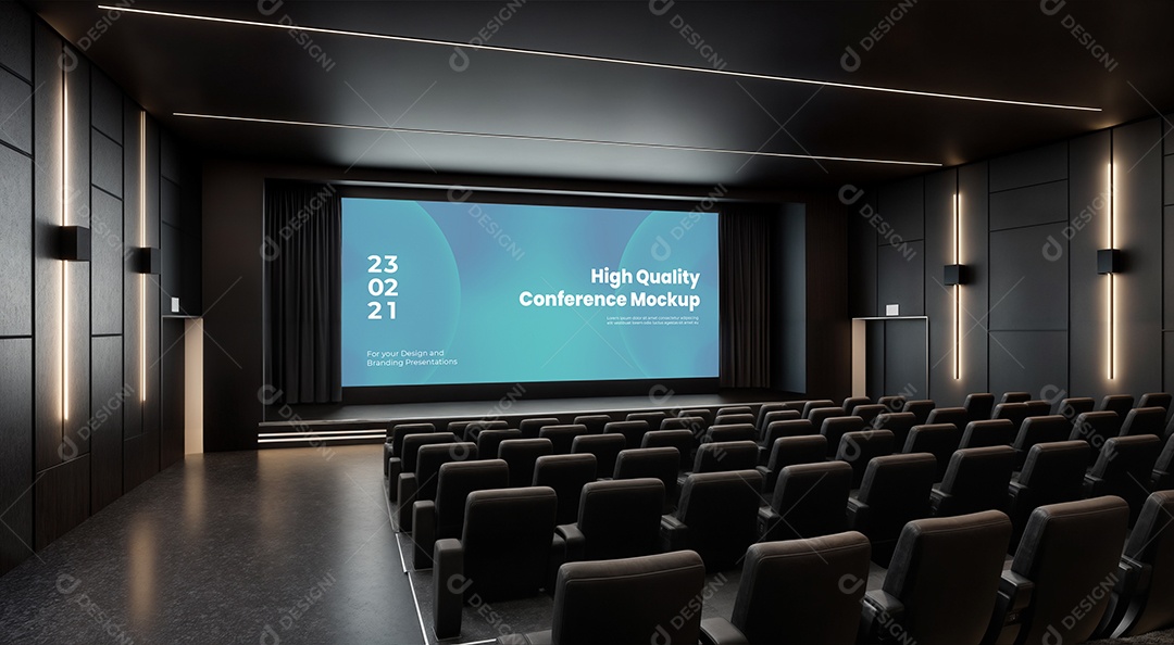 Sala de Conferência Mockup PSD Editável