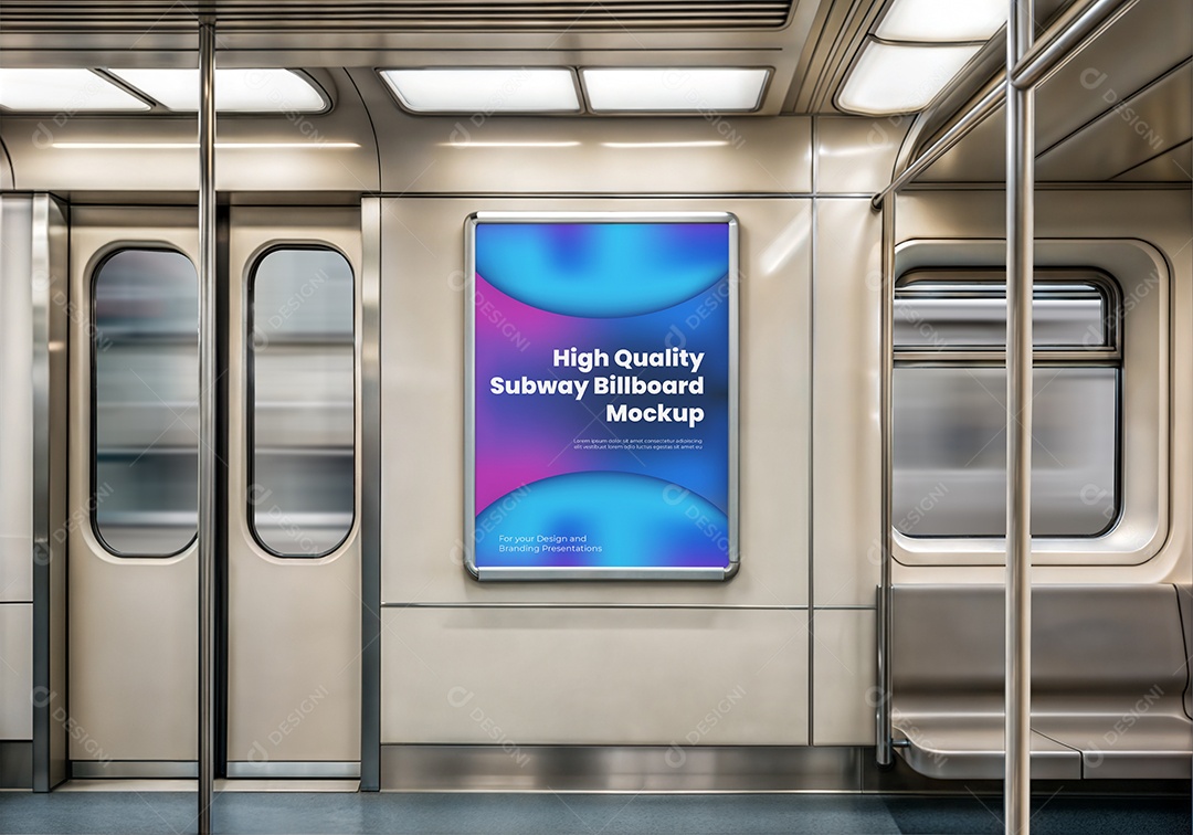 Mockup Anúncio Publicitário Em Metrô PSD Editável
