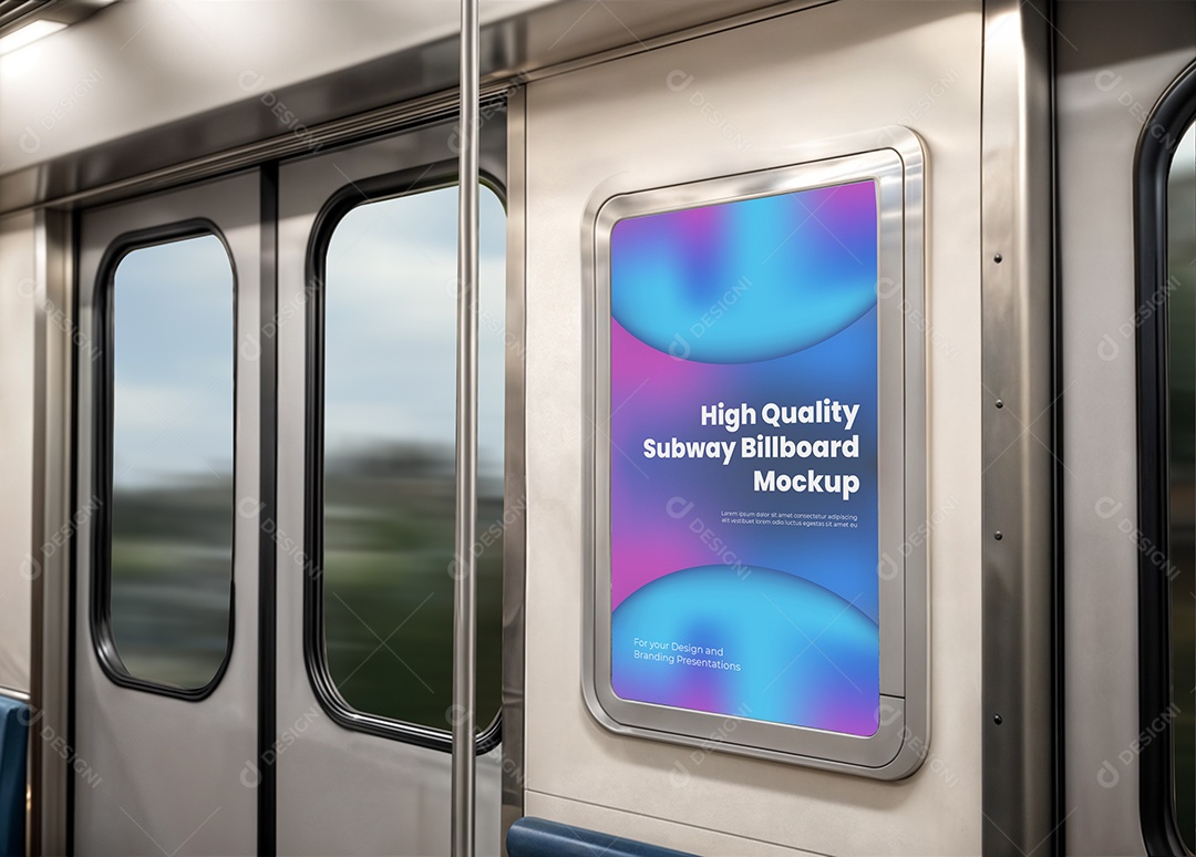 Mockup Anúncio Publicitário Em Metrô PSD Editável