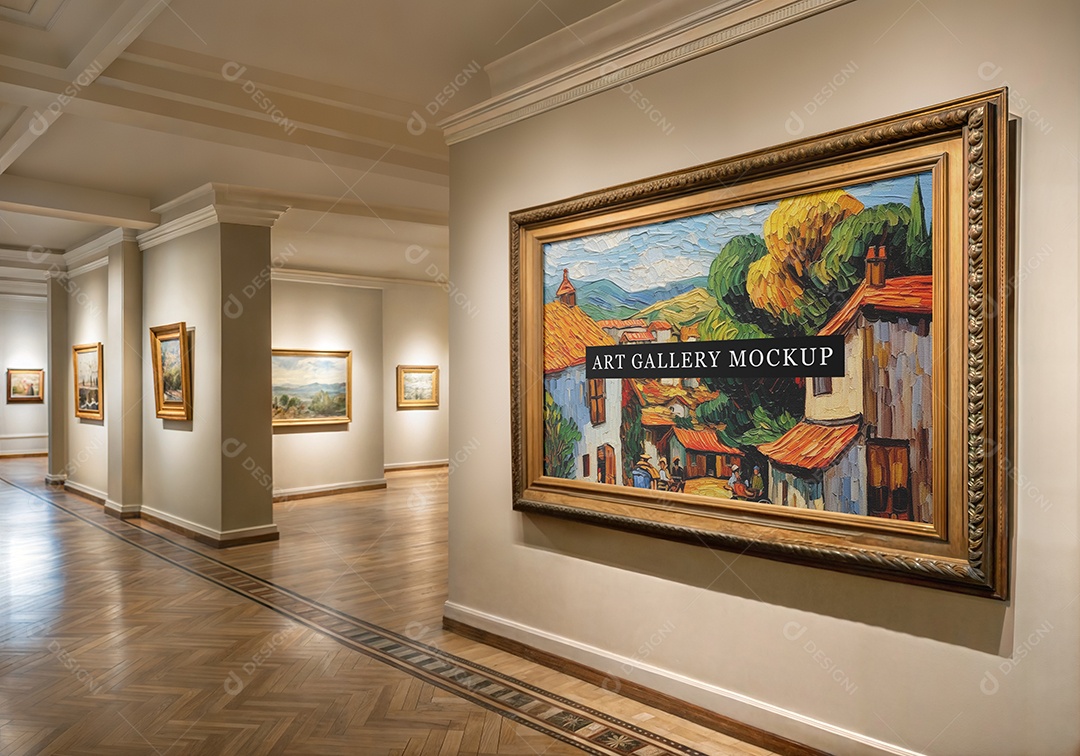 Mockup Galeria de Arte PSD Editável