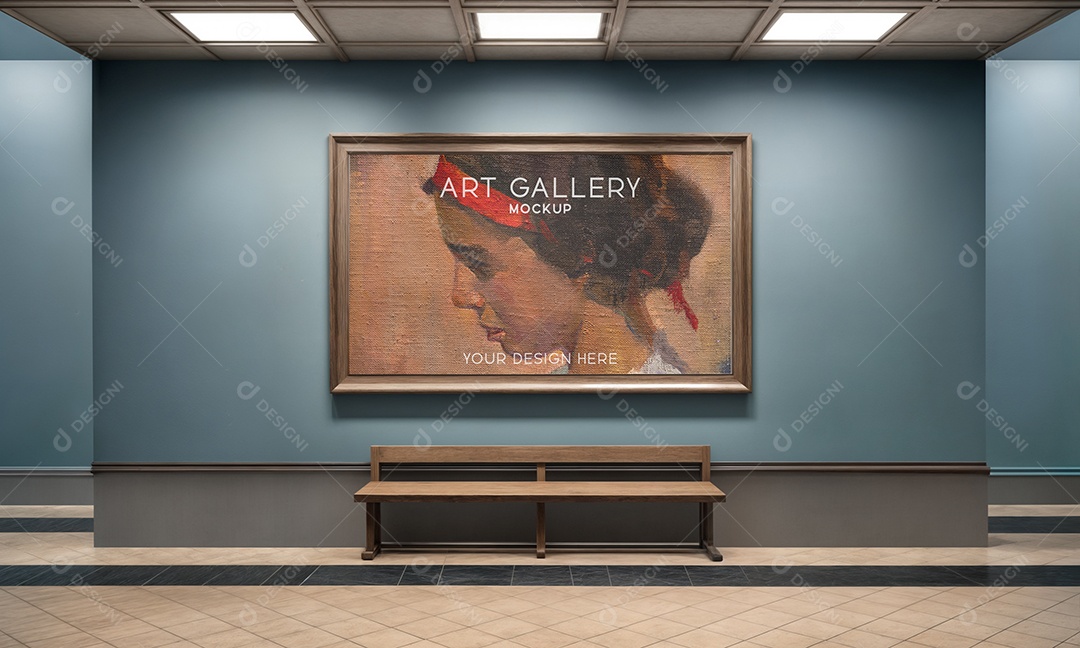 Mockup Galeria de Arte PSD Editável