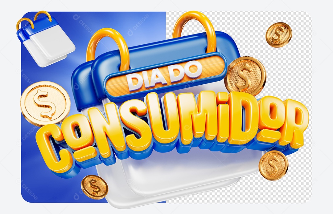 Selo 3D Dia Do Consumidor Para Composição PSD