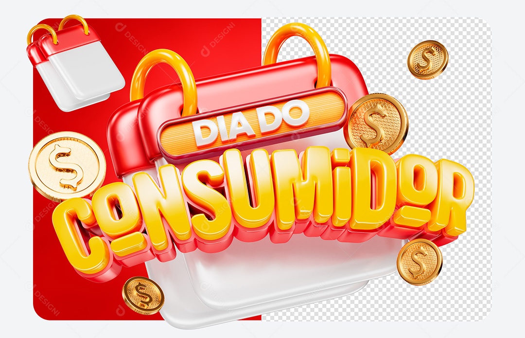 Selo 3D Dia Do Consumidor Para Composição PSD