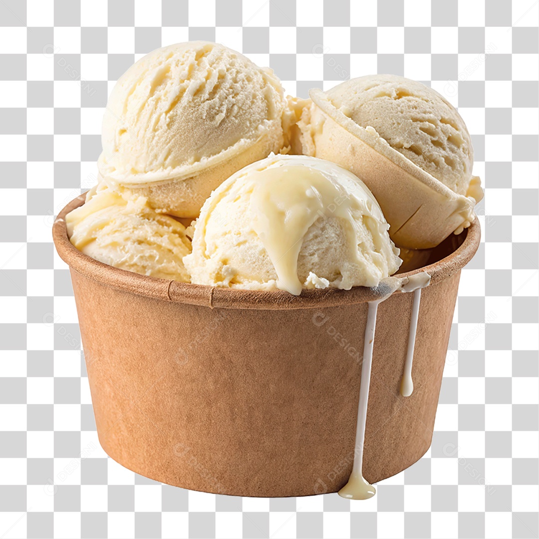 Pote com Sorvete PNG Transparente