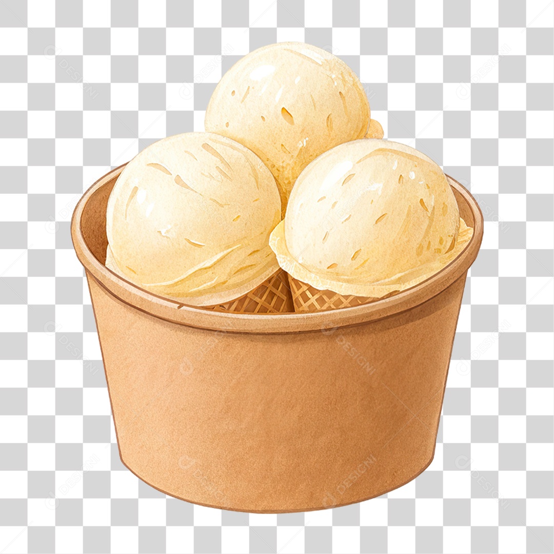 Pote com Sorvete PNG Transparente