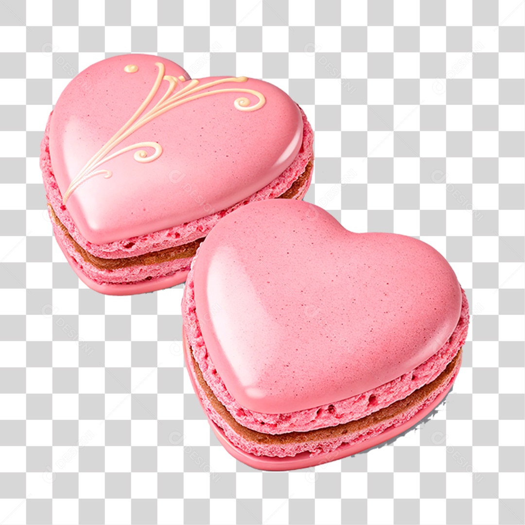 Deliciosos Macarons Rosa PNG Transparente