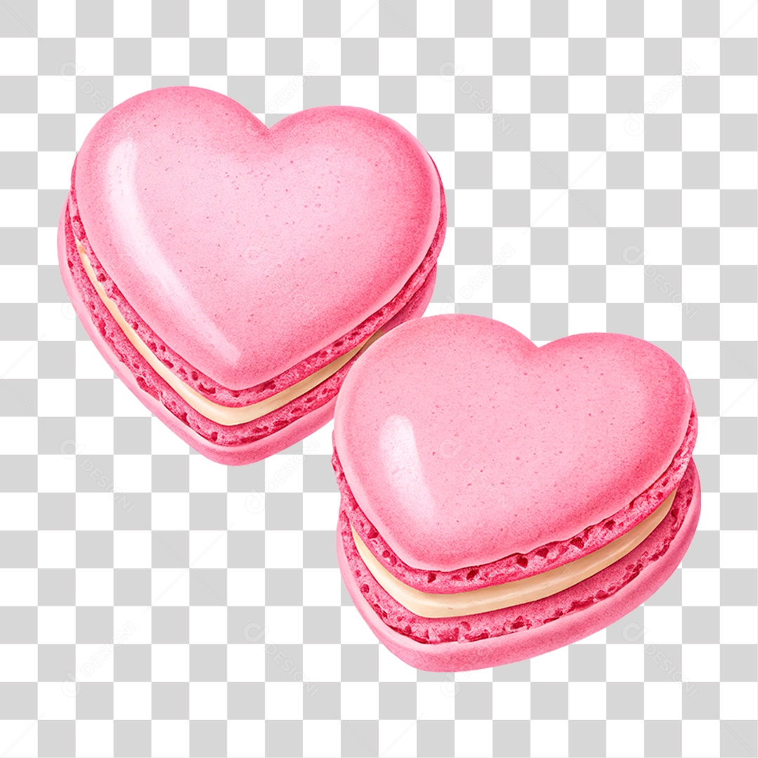 Deliciosos Macarons Rosa PNG Transparente