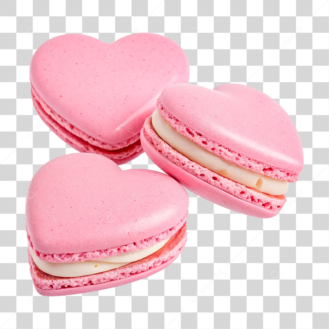 Deliciosos Macarons Rosa PNG Transparente