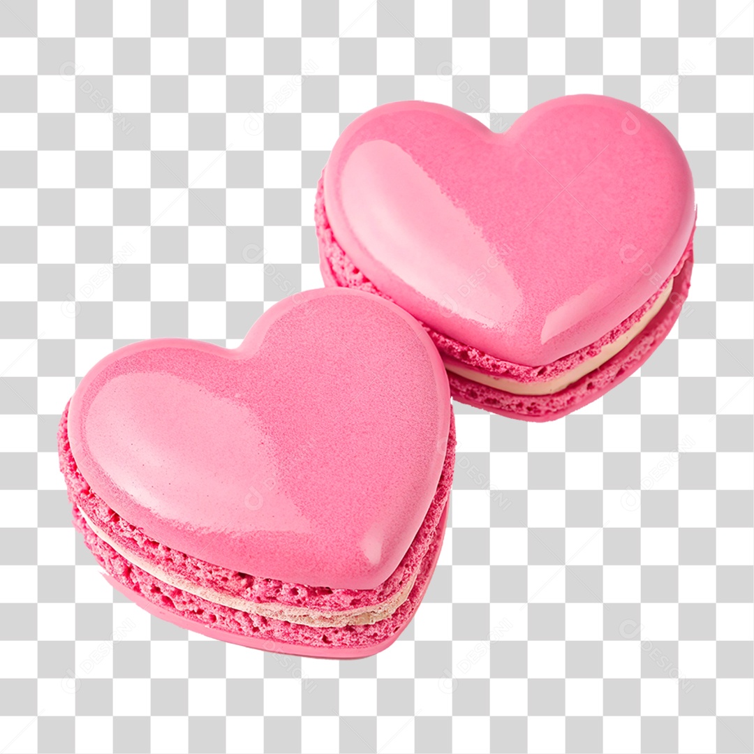 Deliciosos Macarons Rosa PNG Transparente