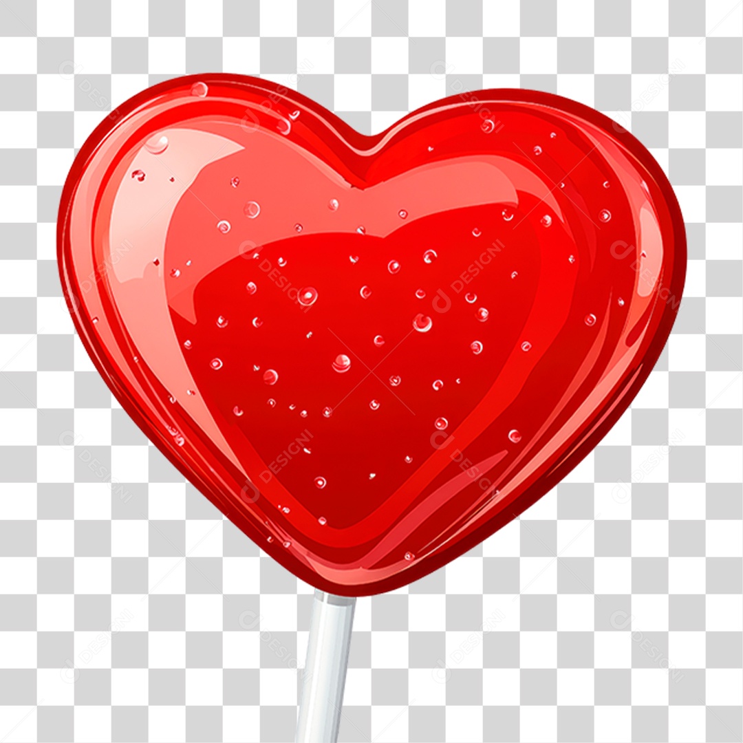 Pirulito em Forma de Coração PNG Transparente