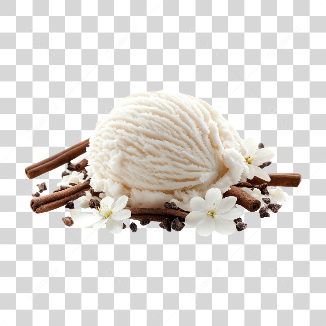 Sorvete de Chocolate Branco PNG Transparente