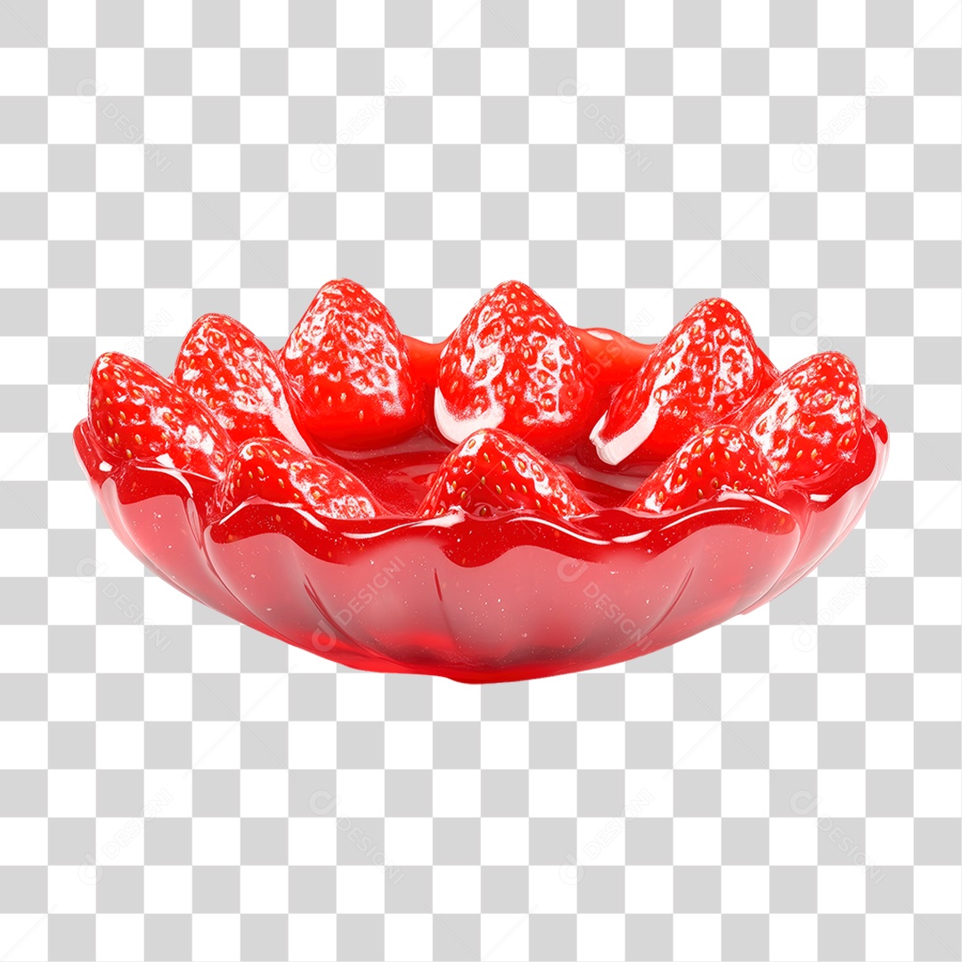 Tigela com Geleia de Morango PNG Transparente