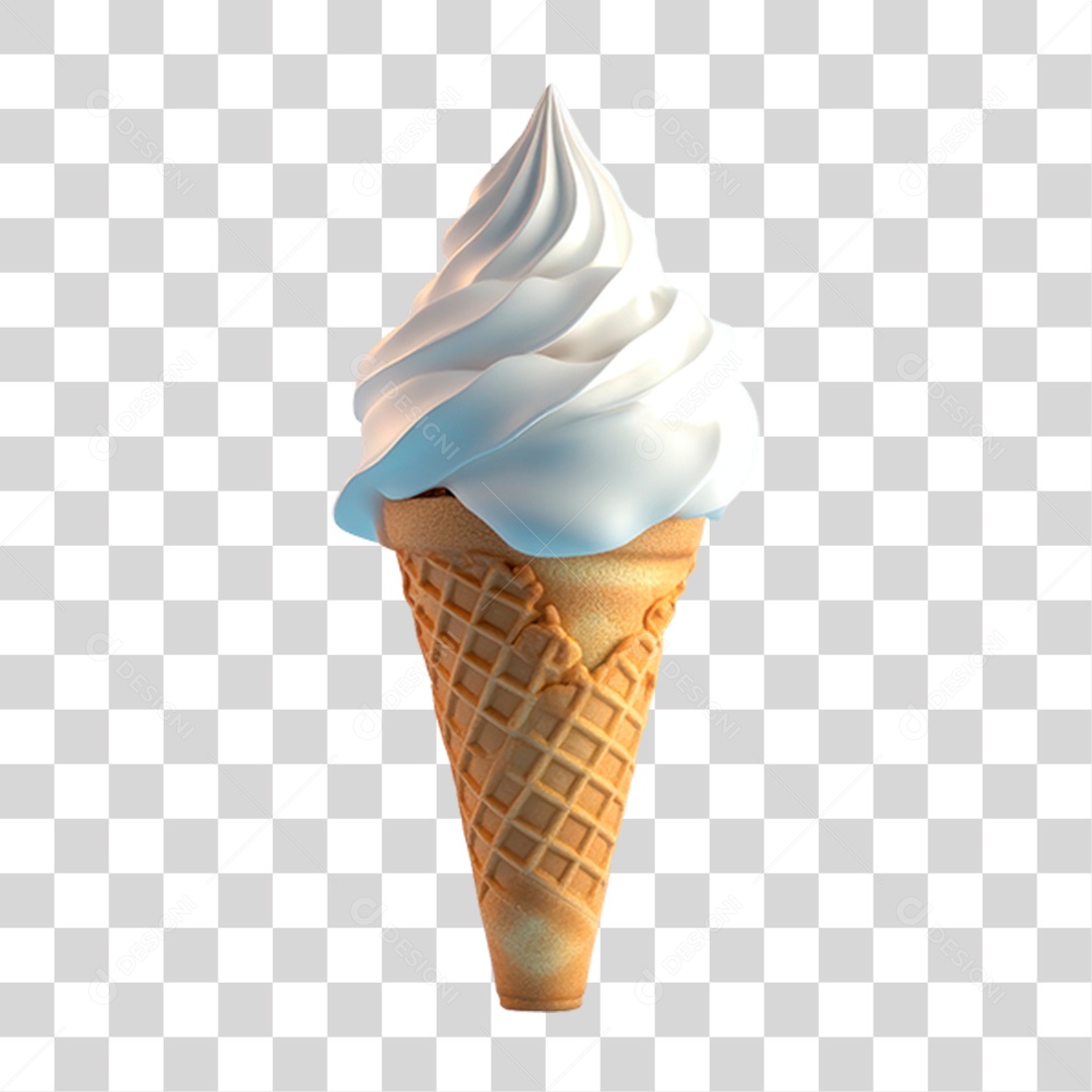 Sorvete de Casquinha PNG Transparente