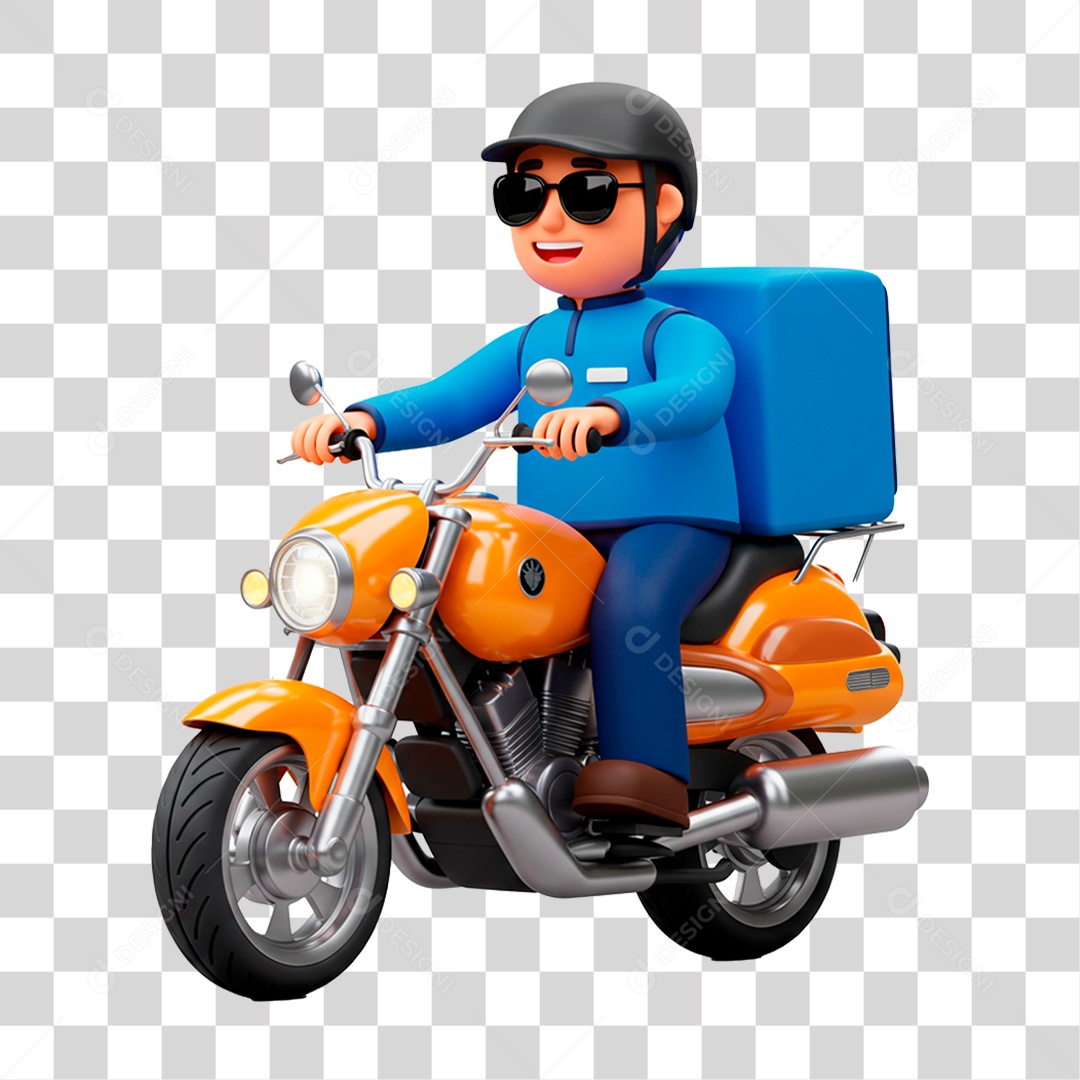 Homem de Motocicleta PNG Transparente