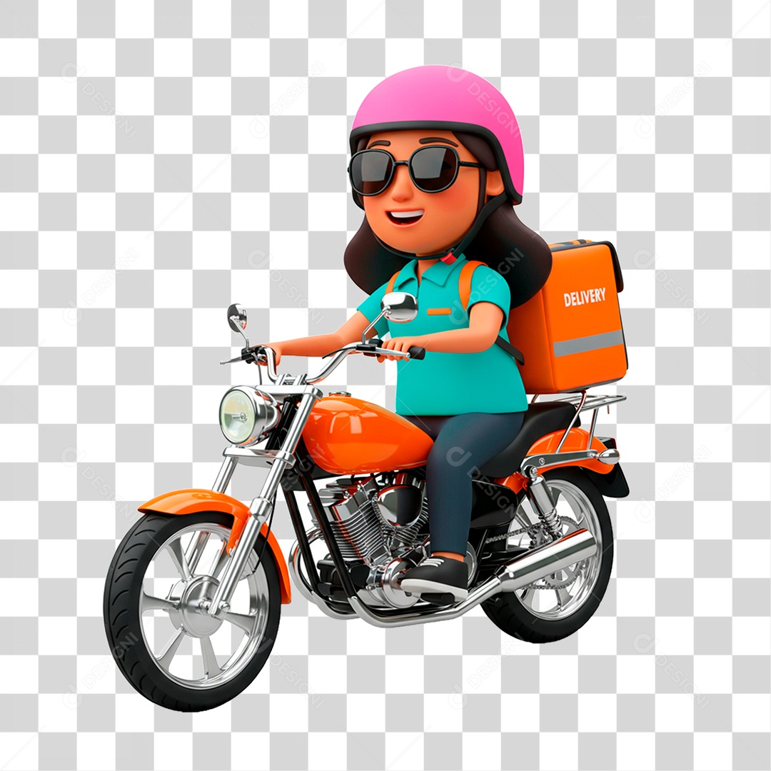 Mulher de Motocicleta PNG Transparente