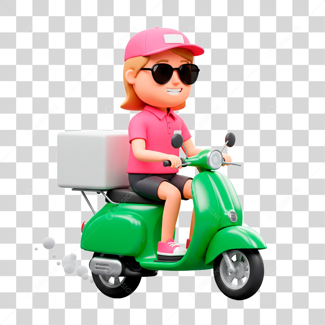 Mulher de Motocicleta PNG Transparente