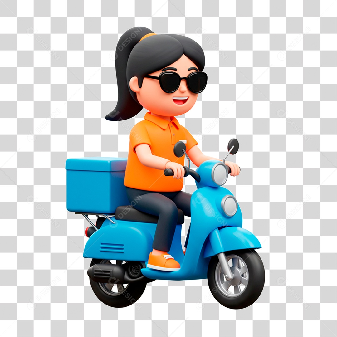 Mulher de Motocicleta PNG Transparente