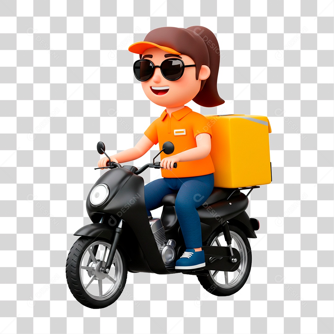 Mulher de Motocicleta PNG Transparente