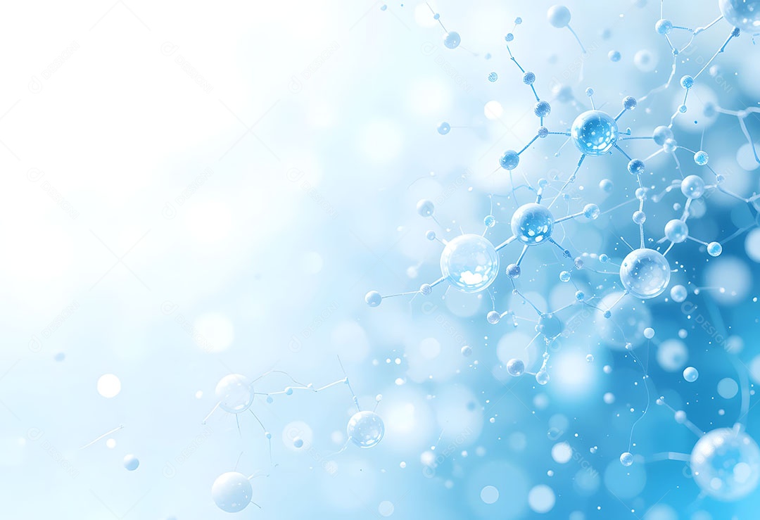 Partículas de ligção sobre fundo azul