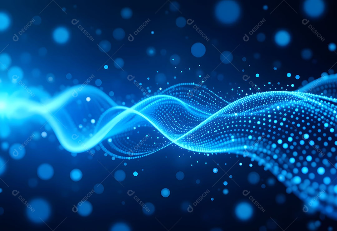 Tecnologia abstrata ondas de partículas de luz coloridas