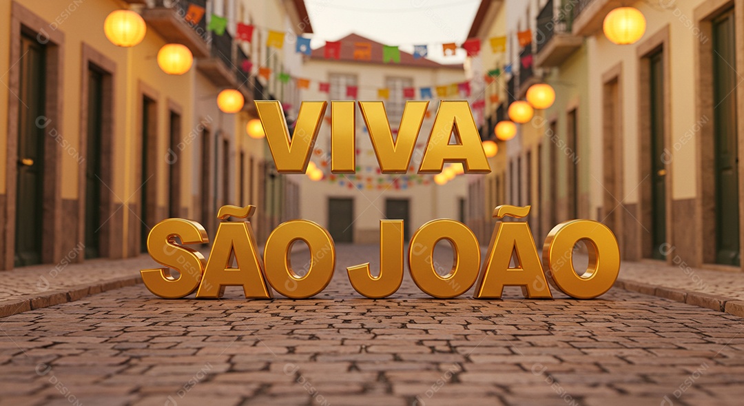 Cena festiva de rua celebrando São João