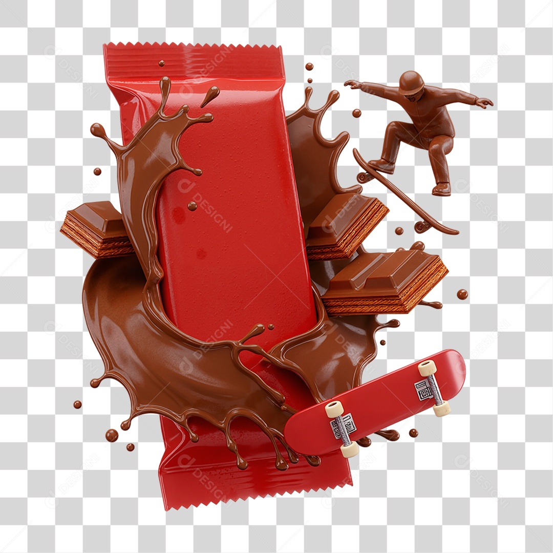 Chocolate com Pacote PNG Transparente