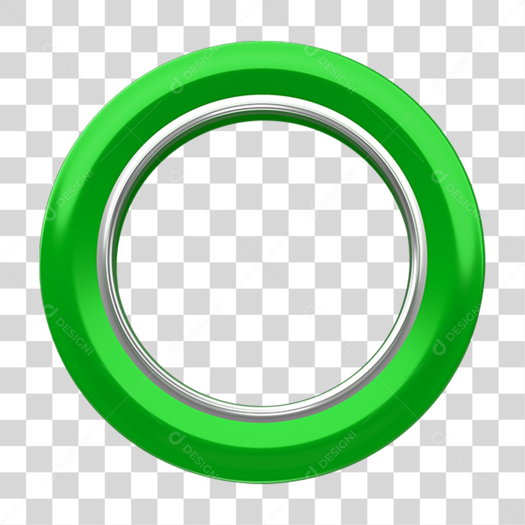 Elemento 3D Anel Círculo Verde PNG Transparente