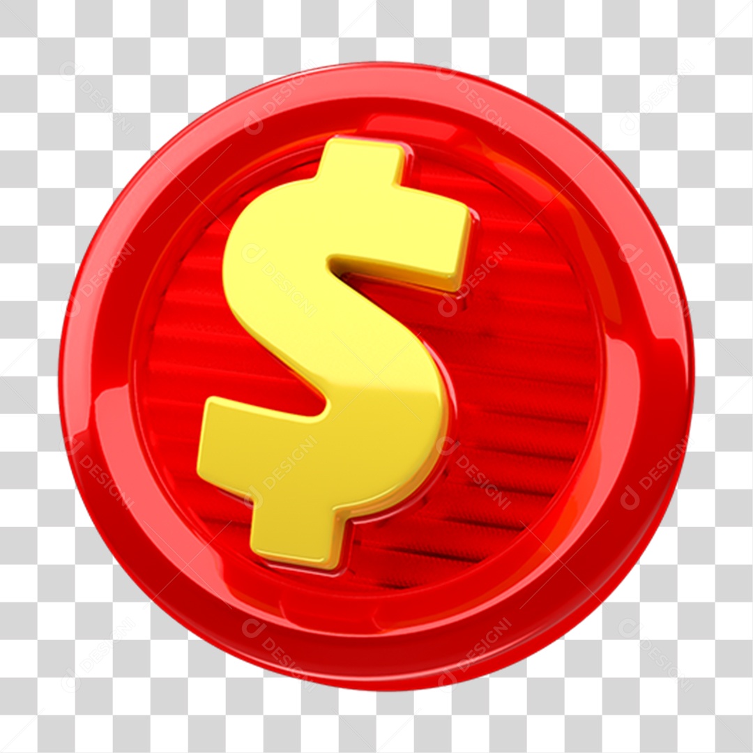 Placa Redonda com Cifrão PNG Transparente