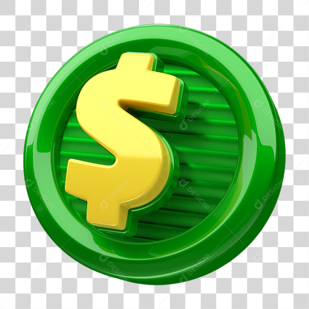 Placa Redonda com Cifrão PNG Transparente