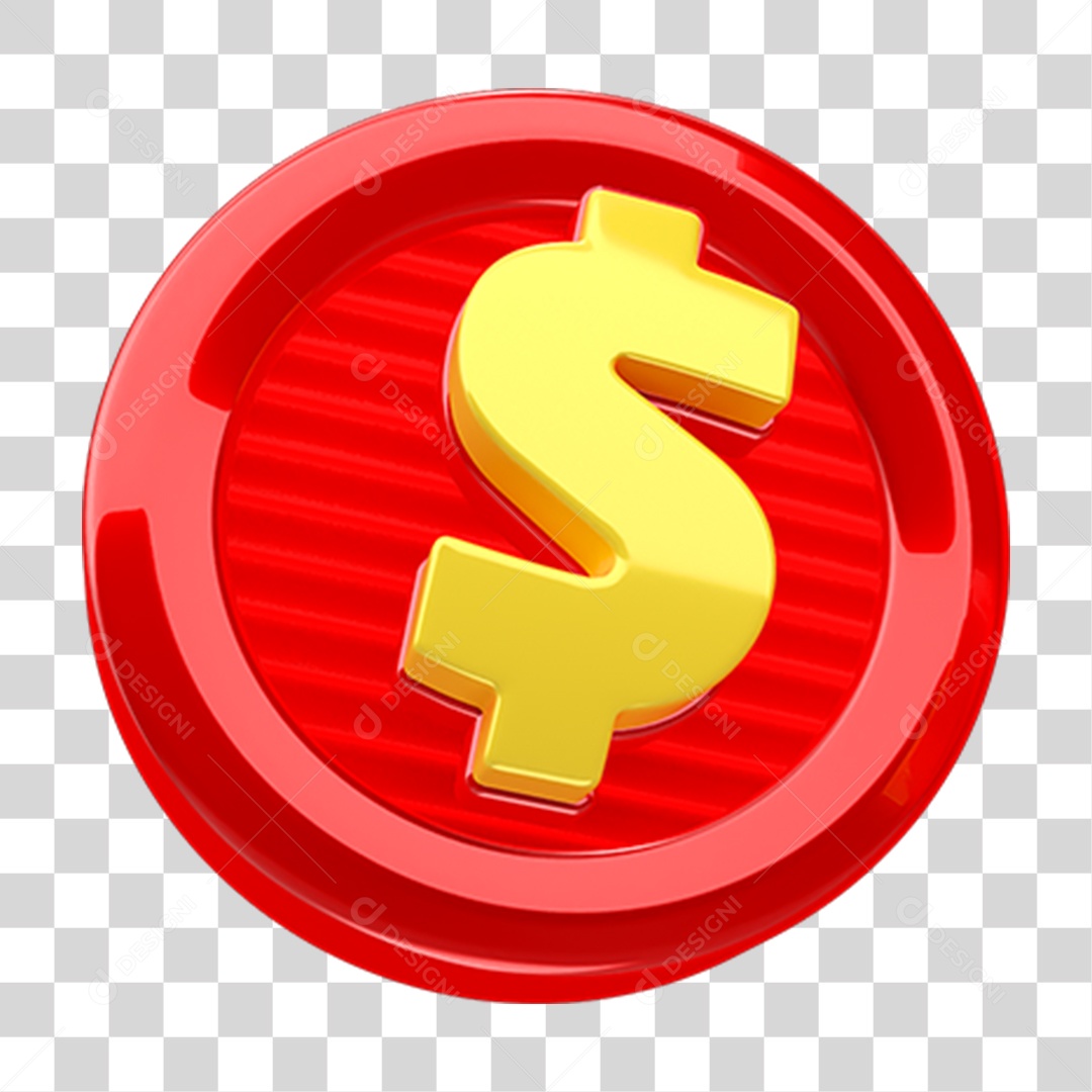 Placa Redonda com Cifrão PNG Transparente