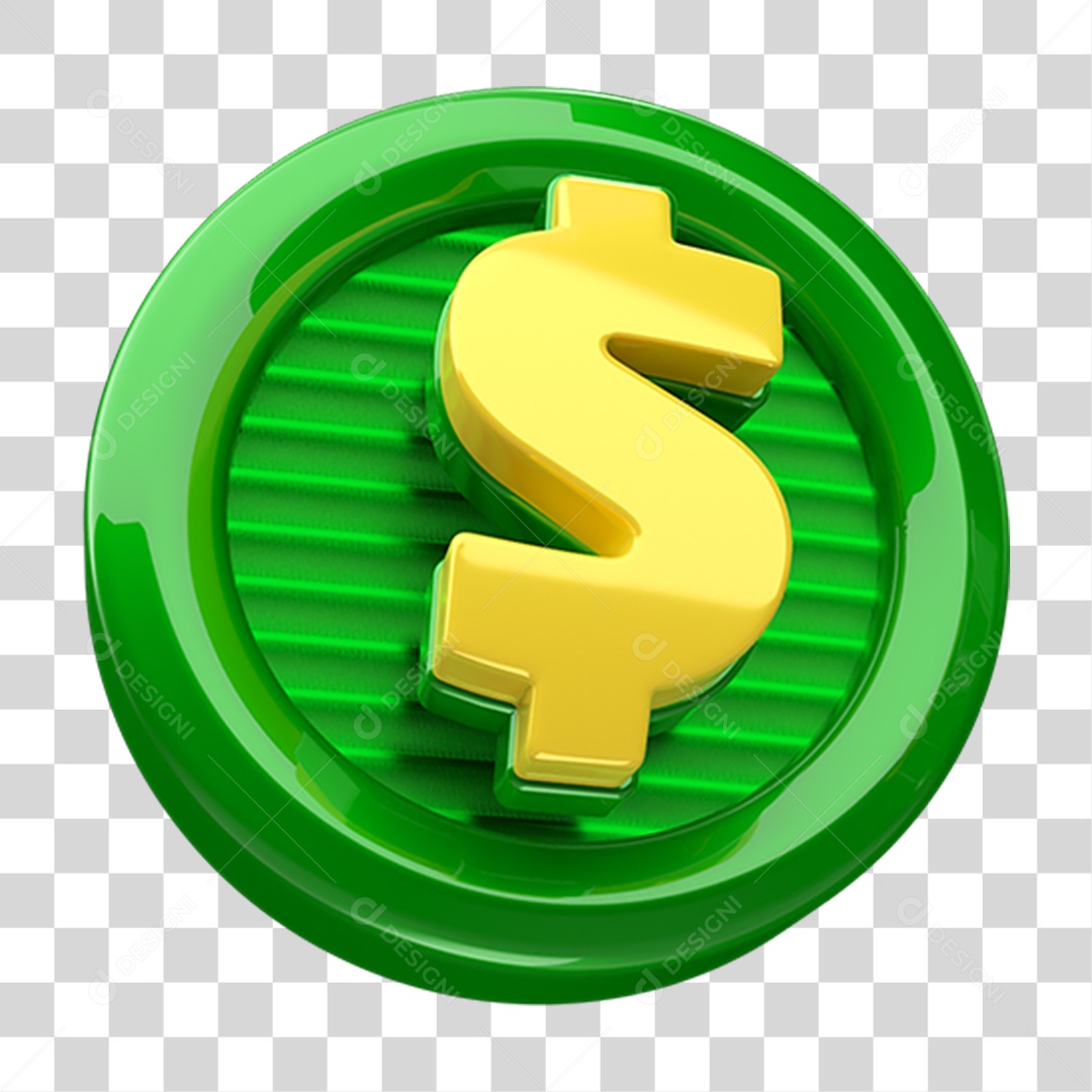 Placa Redonda com Cifrão PNG Transparente