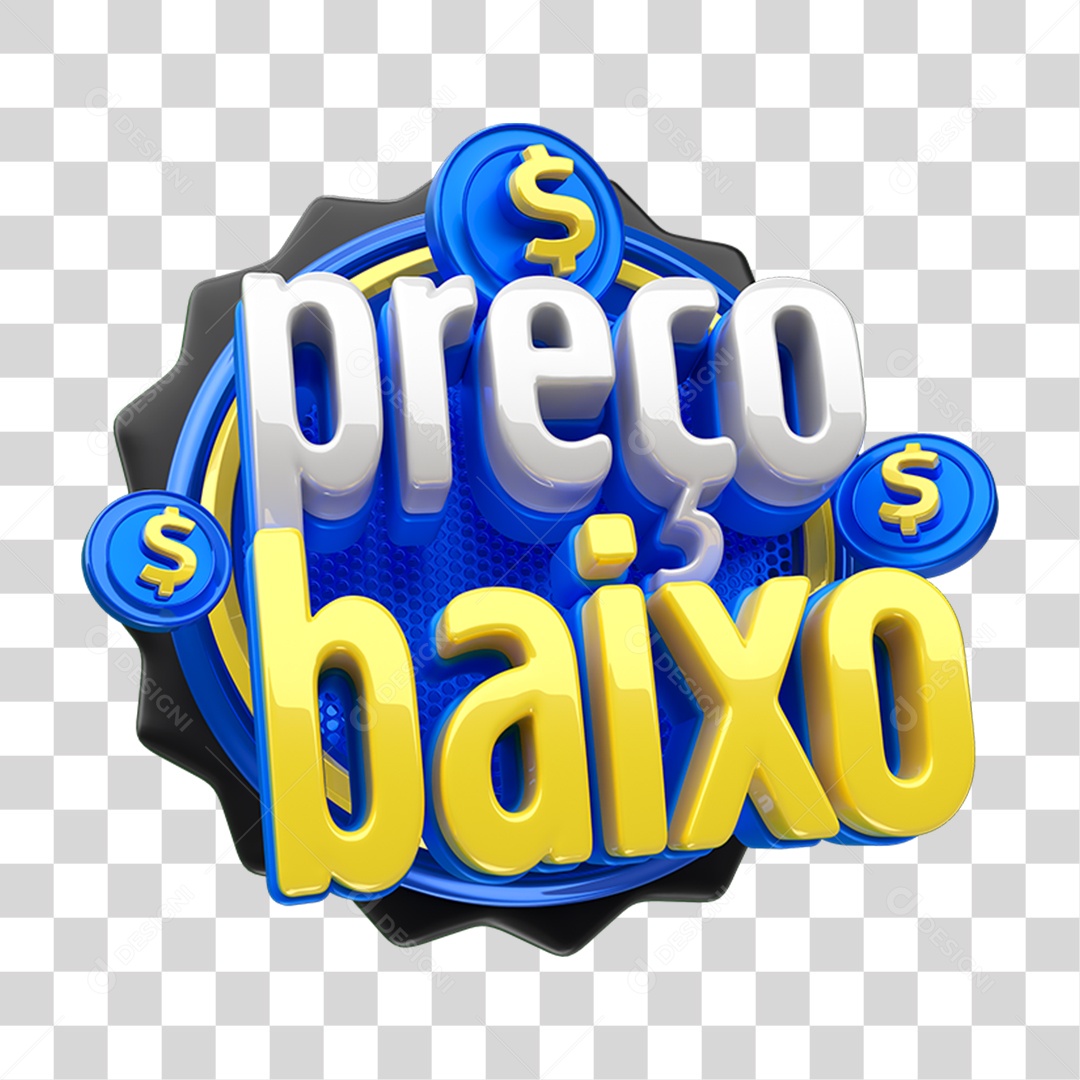 Selo 3D Preço Baixo PNG Transparente